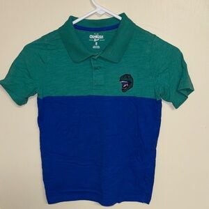 OshKosh B'gosh Green and Blue Polo with Dinosaur